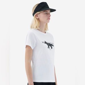 Maison Kitsuné white t-Shirt with profile fox stamp
